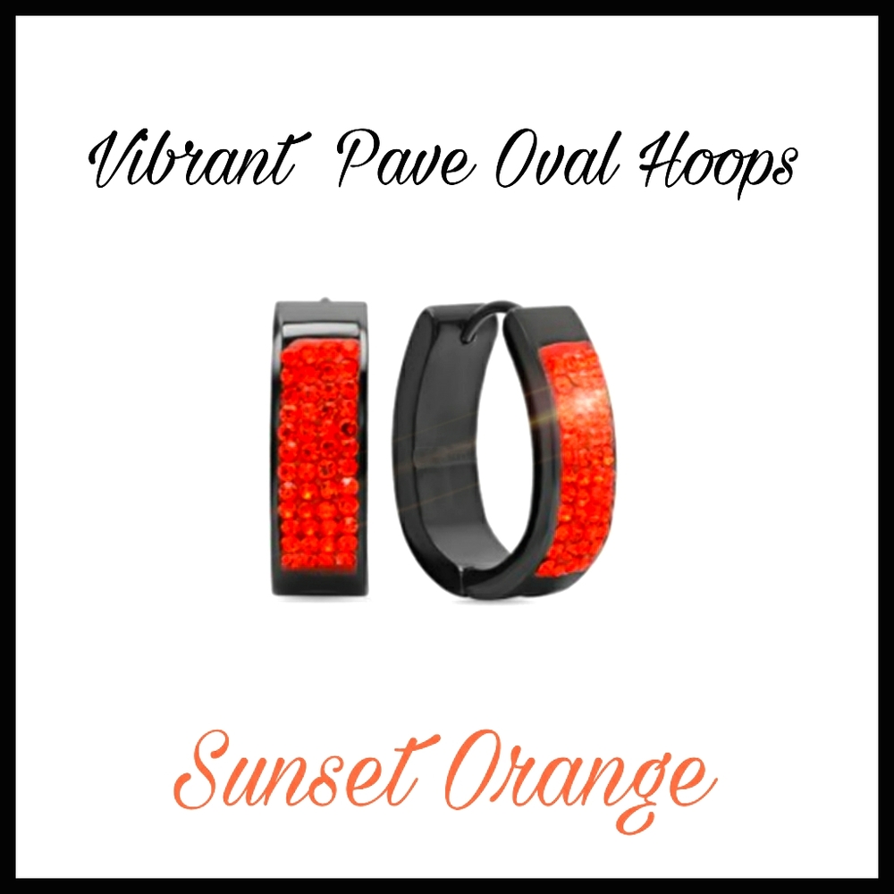 NIP Gorgeous, Unique Sunset Orange Hoop Ea…